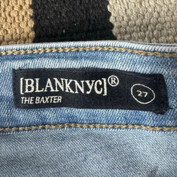 Blank NYC Jeans The Baxter Women Size 27 Blue Button Fly Ribcage Straight Leg - Picture 6 of 8